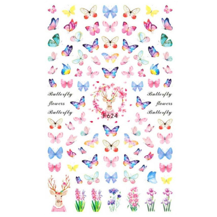 10pcs 3D Adhesive Butterfly Retro Rose Color Nail Art Sticker(F-624) - free shipping - PMC TechLife - Order now!