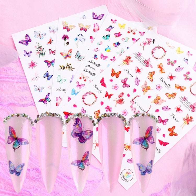 10pcs 3D Adhesive Butterfly Retro Rose Color Nail Art Sticker(F-627) - free shipping - PMC TechLife - Order now!