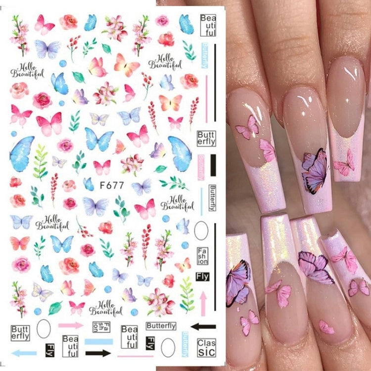 10pcs 3D Adhesive Butterfly Retro Rose Color Nail Art Sticker(F-666) - free shipping - PMC TechLife - Order now!