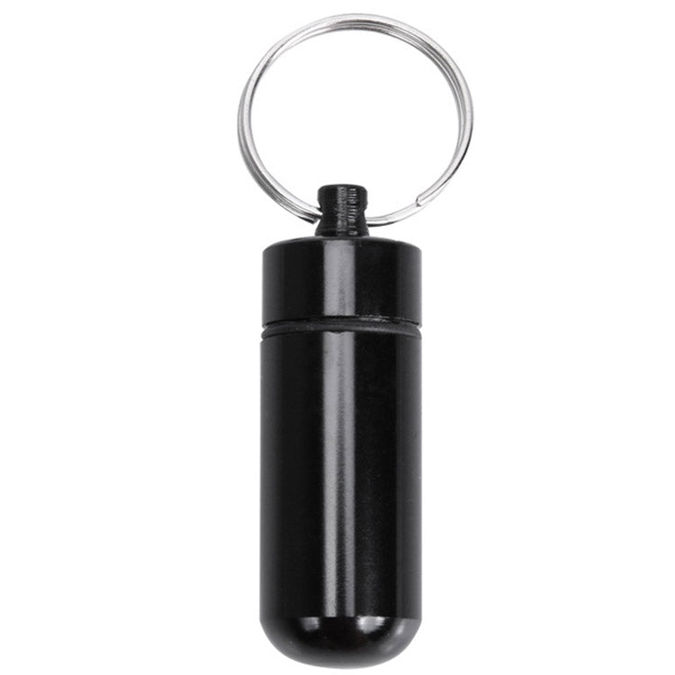 10pcs Portable Sealed Waterproof Aluminum Alloy First Aid Pill Bottle with Keychain(Black) - Emergency Tools by PMC TechLife | Online Shopping South Africa | PMC TechLife