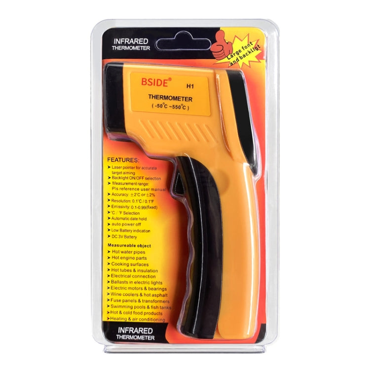 BSIDE H1 550 Degree Celsius Infrared Thermometer Handheld Non-Contact Thermometer - Thermostat & Thermometer by BSIDE | Online Shopping South Africa | PMC TechLife | Buy Now Pay Later Mobicred