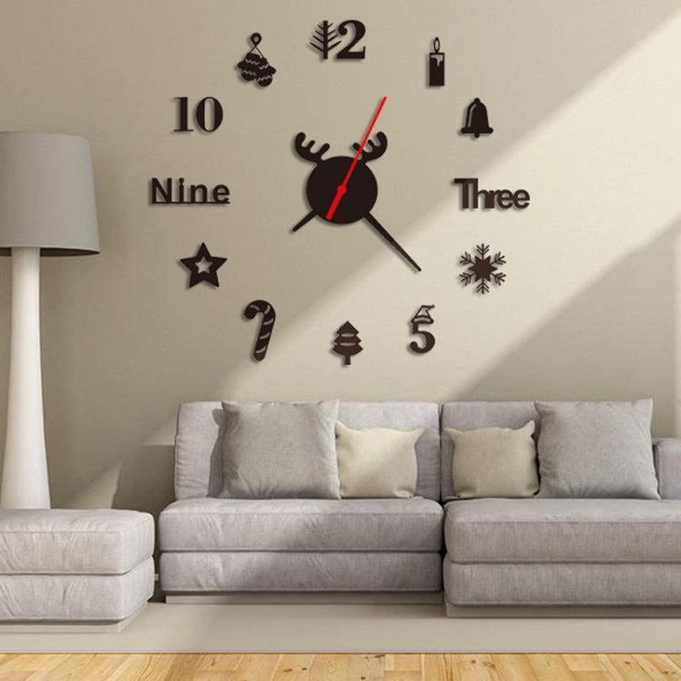 Acrylic 3D Wall Clock DIY Living Room Bedroom Wall Background Decoration(Black) - DIY Clocks by PMC TechLife | Online Shopping South Africa | PMC TechLife