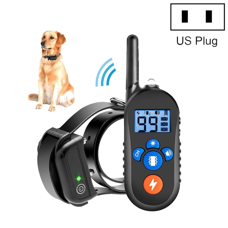 800m Remote Control Electric Shock Bark Stopper Vibration Warning Pet Supplies Electronic Waterproof Collar Dog Training Device, Style:556-1(US Plug) - Training Aids by PMC TechLife | Online Shopping South Africa | PMC TechLife