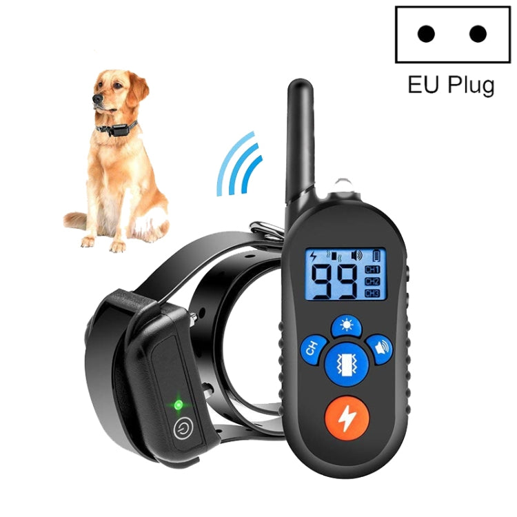 800m Remote Control Electric Shock Bark Stopper Vibration Warning Pet Supplies Electronic Waterproof Collar Dog Training Device, Style:556-1(EU Plug) - Training Aids by PMC TechLife | Online Shopping South Africa | PMC TechLife