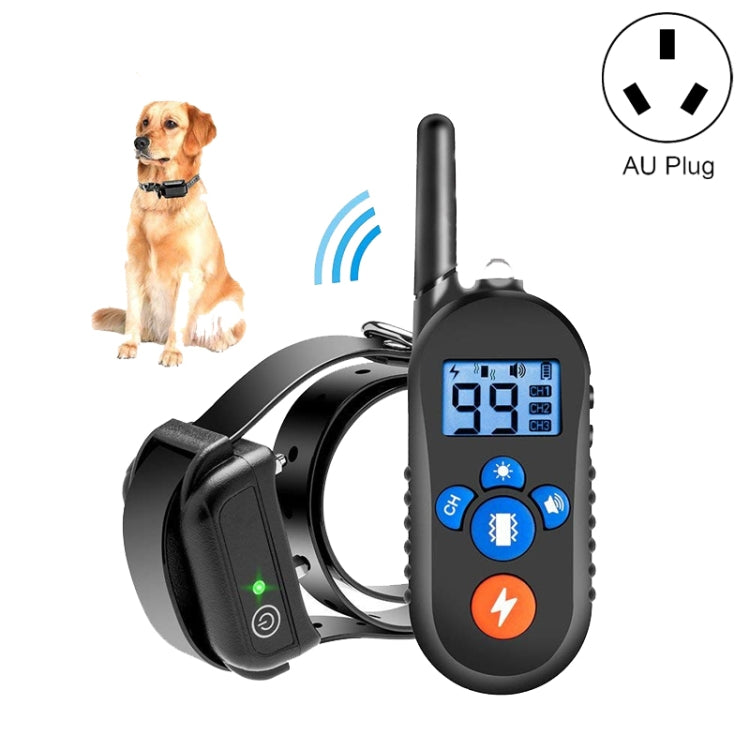 800m Remote Control Electric Shock Bark Stopper Vibration Warning Pet Supplies Electronic Waterproof Collar Dog Training Device, Style:556-1(AU Plug) - Training Aids by PMC TechLife | Online Shopping South Africa | PMC TechLife