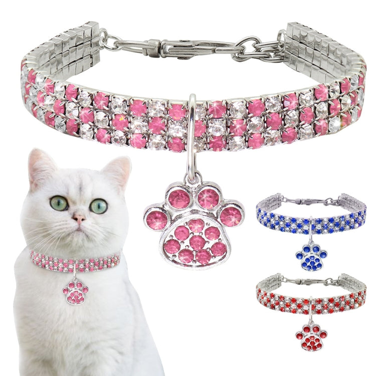 Pet Collar Diamond Elastic Cat And Dog Necklace Jewelry, Size:S(Red White) - free shipping - PMC TechLife - Order now!