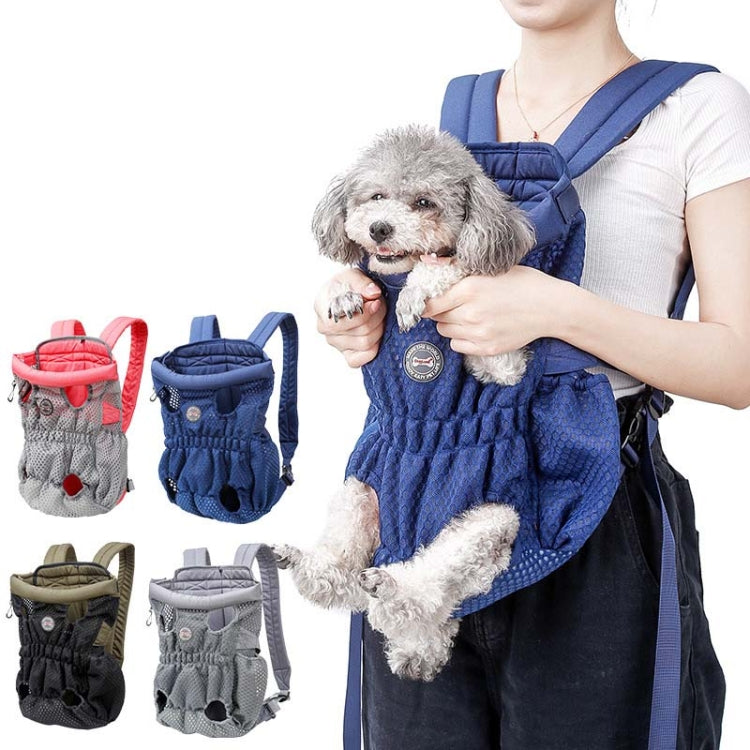 Doglemi Pet Outing Backpack Dog Shoulder Chest Bag Breathable Mesh Dog Cat Bag, Size:L(Gray) - free shipping - PMC TechLife - Order now!