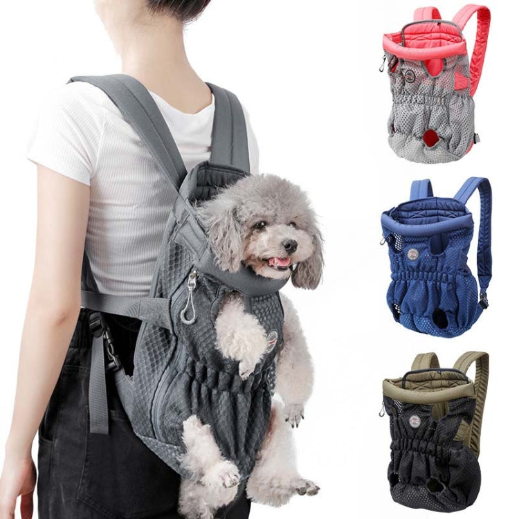 Doglemi Pet Outing Backpack Dog Shoulder Chest Bag Breathable Mesh Dog Cat Bag, Size:L(Gray) - free shipping - PMC TechLife - Order now!