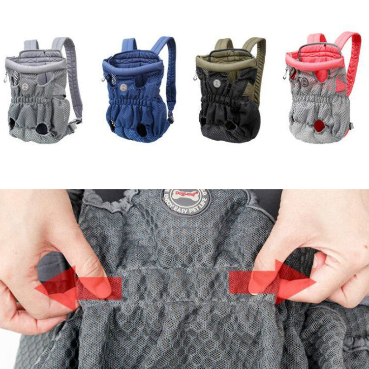 Doglemi Pet Outing Backpack Dog Shoulder Chest Bag Breathable Mesh Dog Cat Bag, Size:L(Gray) - free shipping - PMC TechLife - Order now!