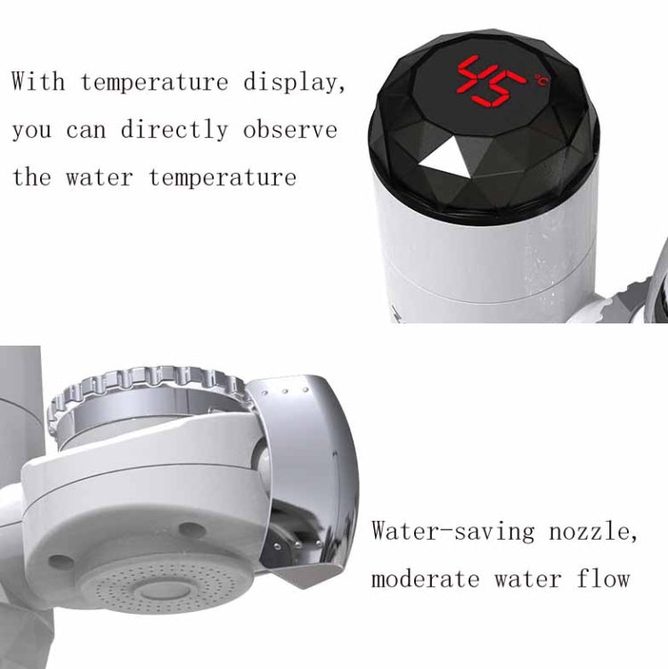 Zoosen Electric Hot Water Faucet Connection Type Instant Hot Water Faucet CN Plug, Style:White + Leak Protection - Faucets & Accessories by zoosen | Online Shopping South Africa | PMC TechLife | Buy Now Pay Later Mobicred