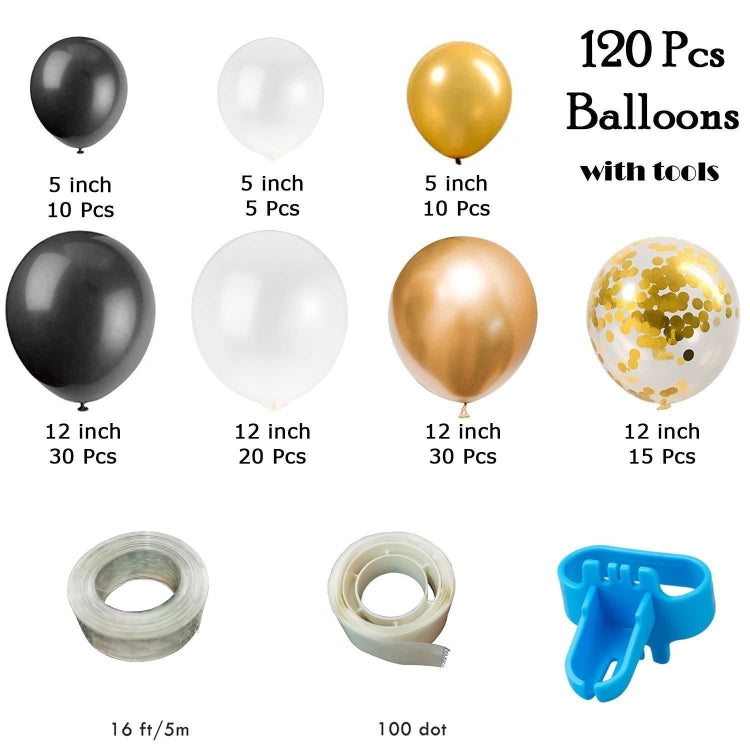 Classic Black Gold Latex Balloon Set Birthday Party Balloon Chain Room Decoration Set - free shipping - PMC TechLife - Order now!