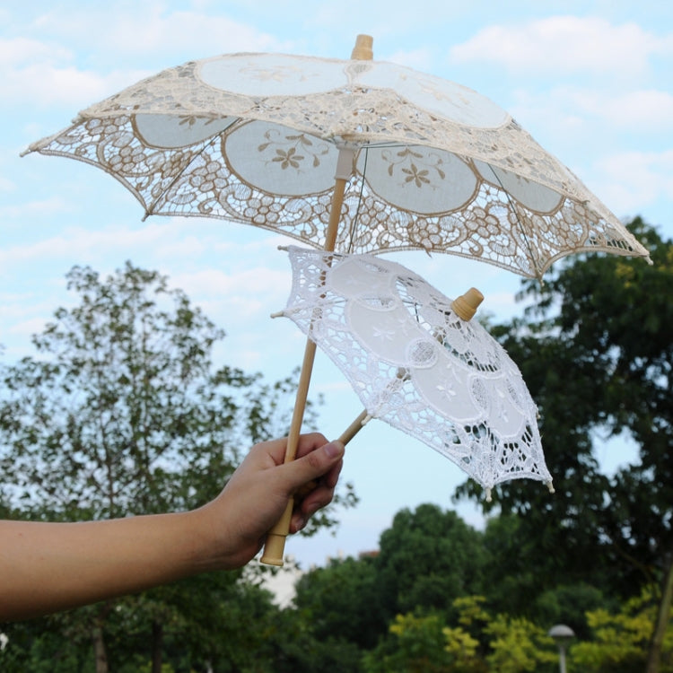 Wedding Bridal Lace Umbrella Shooting Props Wedding Supplies, Size: Length 43/Diameter 45cm(White) - Umbrellas by PMC TechLife | Online Shopping South Africa | PMC TechLife
