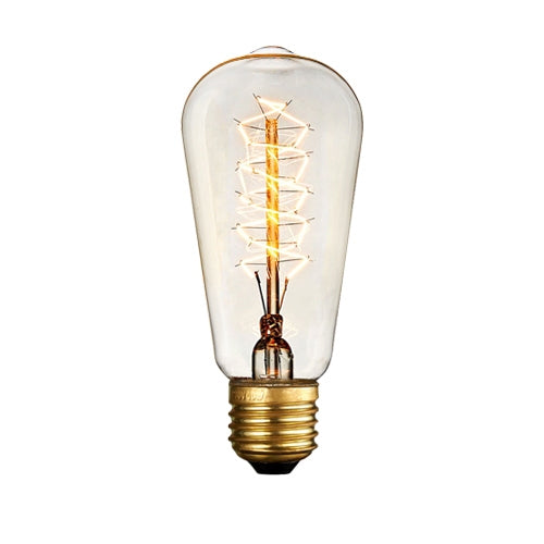 E27 40W Retro Edison Light Bulb Filament Vintage Ampoule Incandescent Bulb, AC 220V(ST64 Spirai) - Retro Lights by PMC TechLife | Online Shopping South Africa | PMC TechLife