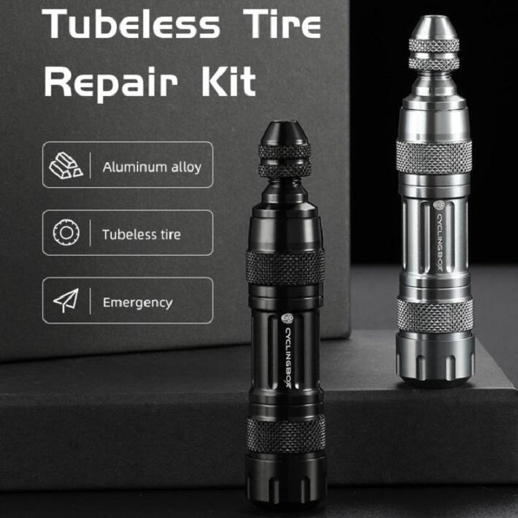 CYCLINGBOX Mountain Bike Vacuum Aluminum Alloy Tire Repair Tool Bicycle Repair Integrated Storage Design Tool(Silver) - free shipping - PMC TechLife - Order now!