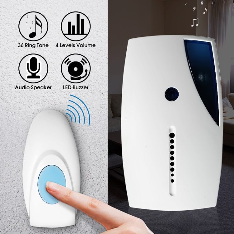 513E Waterproof LED Wireless Doorbell Remote Control Door Bell with 36 Tune Chimes Songs - Wireless Doorbell by PMC TechLife | Online Shopping South Africa | PMC TechLife