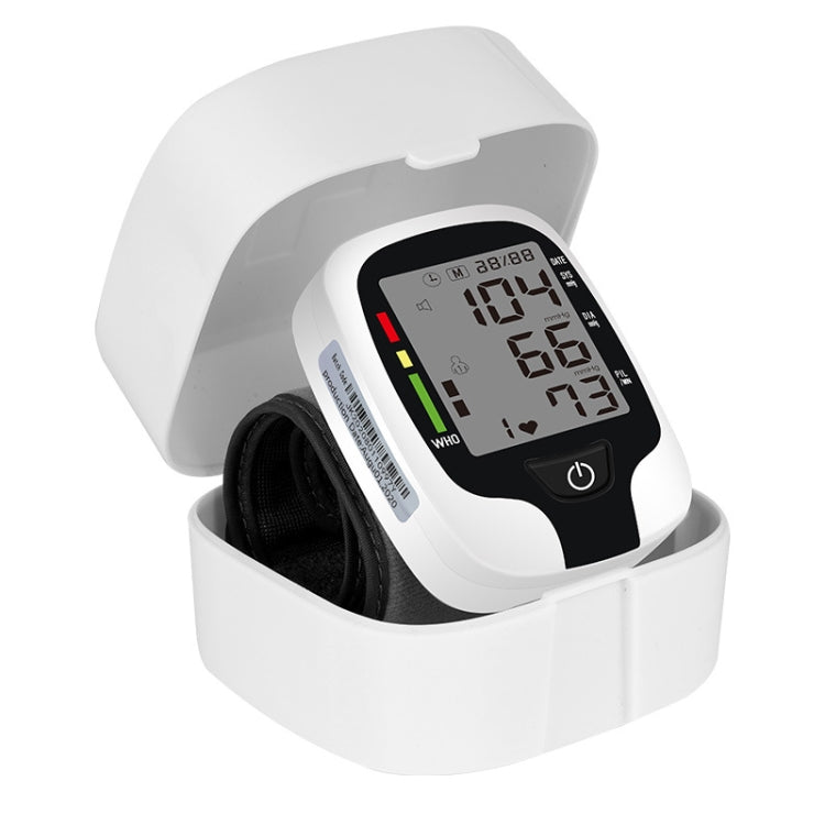 Wrist Type Electronic Blood Pressure Monitor Home Automatic Wrist Type Blood Pressure Measurement, Style: No Voice Announcement(White English) - free shipping - PMC TechLife - Order now!