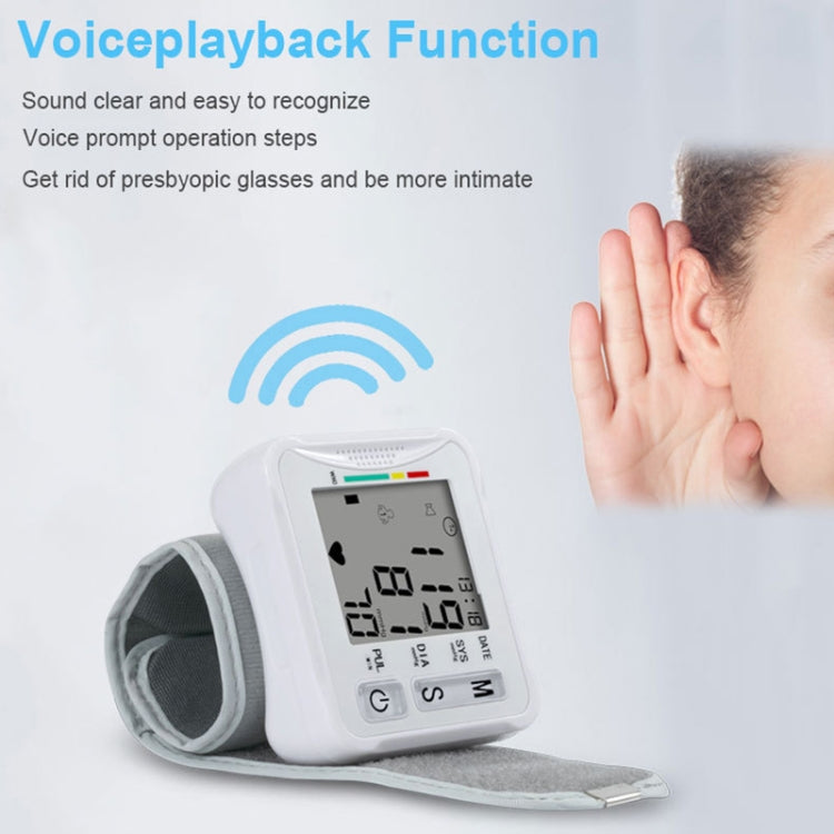 KWL-W01 Home Automatic Smart Wrist Electronic Sphygmomanometer, Style: English With Voice(White) - Sphygmomanometer by PMC TechLife | Online Shopping South Africa | PMC TechLife