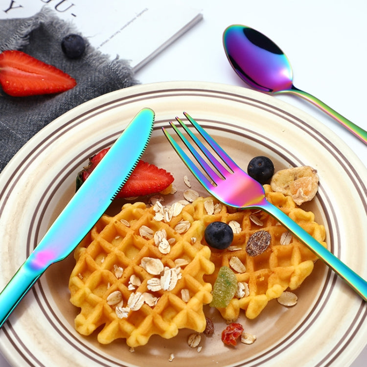 24 in 1 Stainless Steel Tableware Western Steak Cutlery Gift Set, Color: Golden - free shipping - PMC TechLife - Order now!