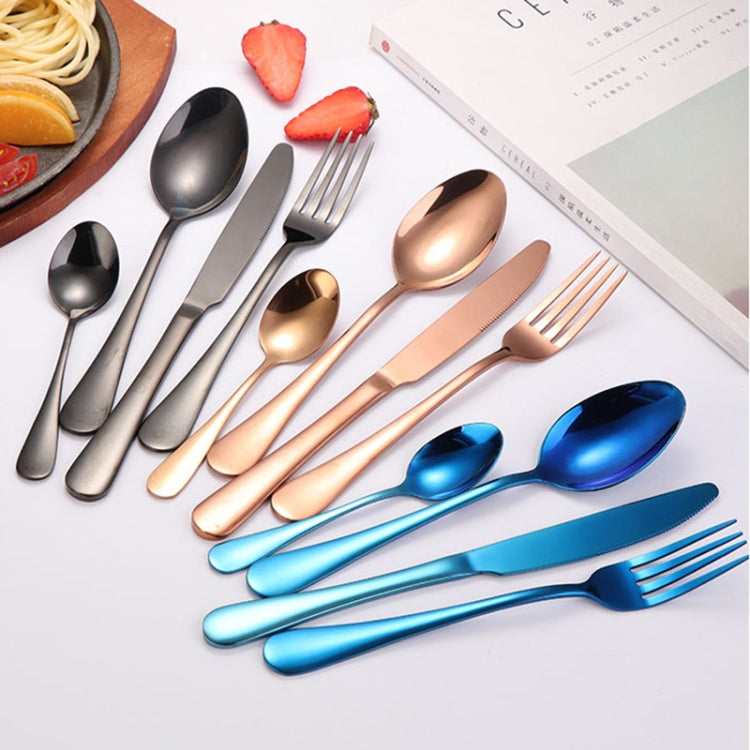 24 in 1 Stainless Steel Tableware Western Steak Cutlery Gift Set, Color: Black - free shipping - PMC TechLife - Order now!