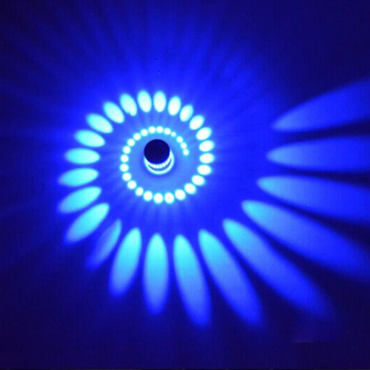 3W Modern Interior Creative Spiral Round Wall Lamp for Club, KTV, Corridor, Aisle, Background Wall Decoration Lamp Wall Mounted(Blue Light) -  by PMC TechLife | Online Shopping South Africa | PMC TechLife
