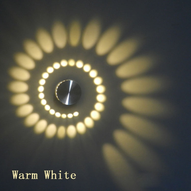3W Modern Interior Creative Spiral Round Wall Lamp for Club, KTV, Corridor, Aisle, Background Wall Decoration Lamp Wall Mounted(Warm White Light) -  by PMC TechLife | Online Shopping South Africa | PMC TechLife