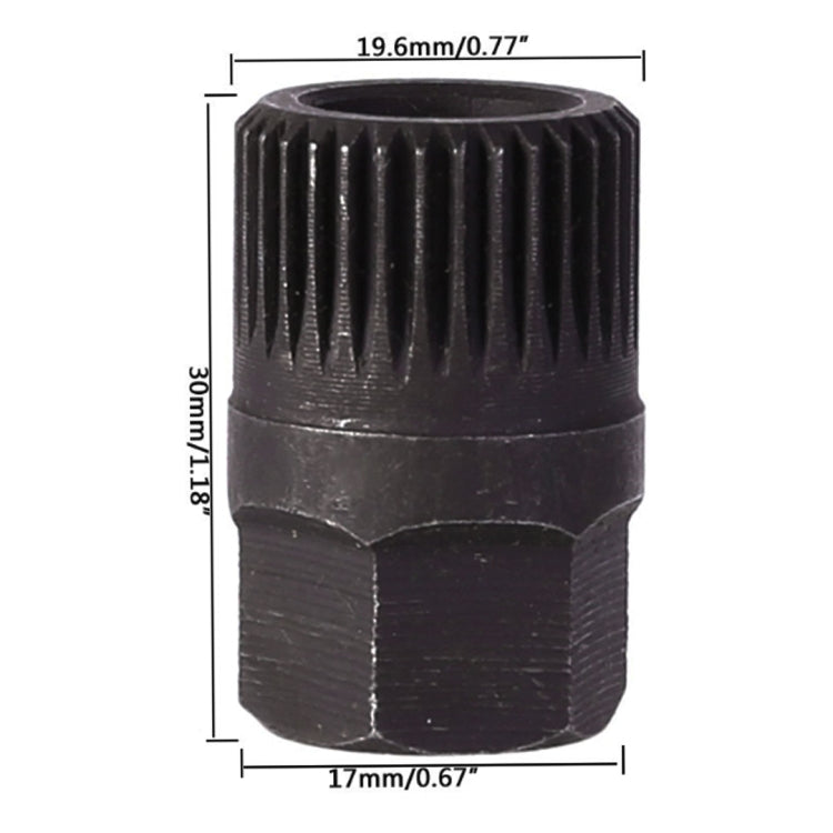 Spline Alternator Clutch Free Wheel Pulley Removal Tools Installations Socket(Black) - free shipping - PMC TechLife - Order now!