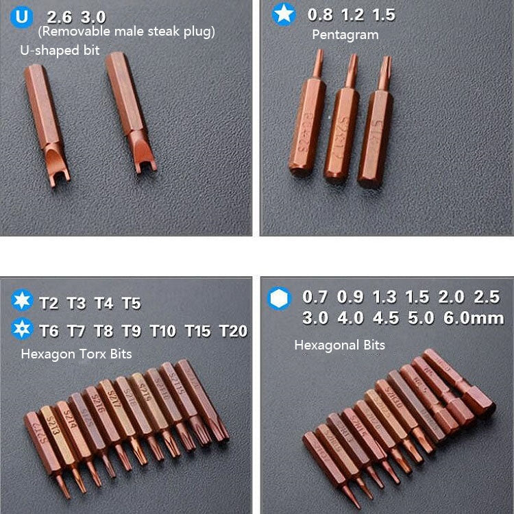60 in 1 S2 Mobile Phone Notebook Computer Disassembly Tool Repair Phillips Screwdriver(Black) - Screwdriver Set by PMC TechLife | Online Shopping South Africa | PMC TechLife