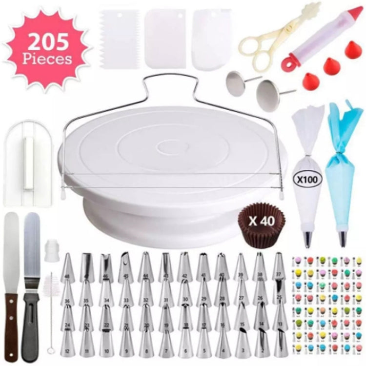 205 in 1 Cake Decorating Turntable Set Cake Decorating Mouth Baking Utensils - Food Molds by PMC TechLife | Online Shopping South Africa | PMC TechLife