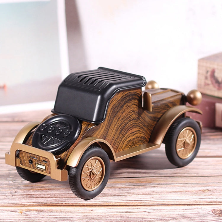 A9 Retro Wood Grain Classic Car Shape Wireless Bluetooth Speaker Subwoofer Radio Portable Mobile Phone Stand Mini Speaker(Rose Pear) - free shipping - PMC TechLife - Order now!