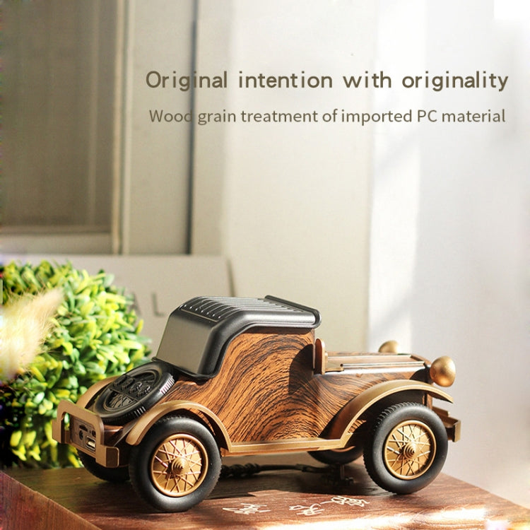 A9 Retro Wood Grain Classic Car Shape Wireless Bluetooth Speaker Subwoofer Radio Portable Mobile Phone Stand Mini Speaker(Rose Pear) - free shipping - PMC TechLife - Order now!