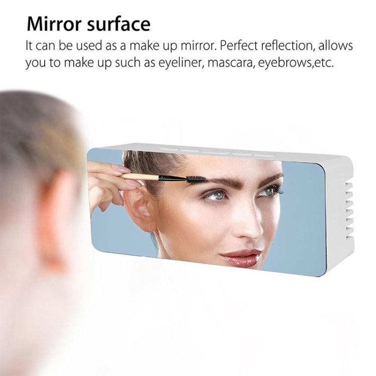 LED Mirror Alarm Clock Digital Snooze Table Clock Electronic Time Temperature Large Display  White Light - Wall Clock by PMC TechLife | Online Shopping South Africa | PMC TechLife | Buy Now Pay Later Mobicred