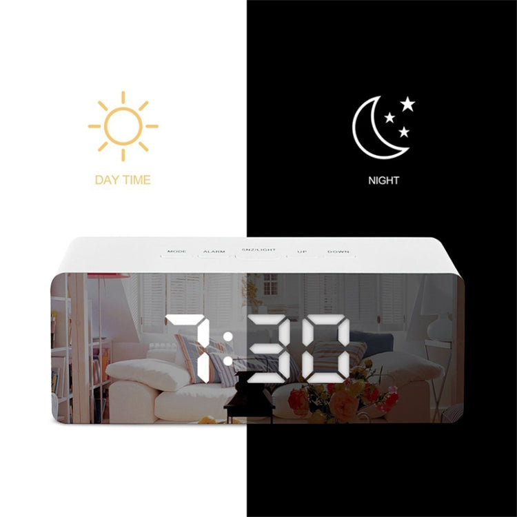 LED Mirror Alarm Clock Digital Snooze Table Clock Electronic Time Temperature Large Display  White Light - Wall Clock by PMC TechLife | Online Shopping South Africa | PMC TechLife | Buy Now Pay Later Mobicred