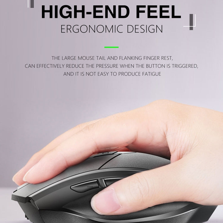Inphic PM6 6 Keys 1000/1200/1600 DPI Home Gaming Wireless Mechanical Mouse, Colour: Black Wireless Charging Silent Version - Wireless Mice by Inphic | Online Shopping South Africa | PMC TechLife | Buy Now Pay Later Mobicred