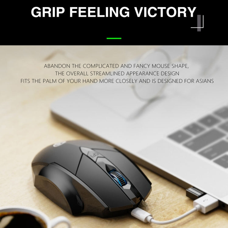 Inphic PM6 6 Keys 1000/1200/1600 DPI Home Gaming Wireless Mechanical Mouse, Colour: Black Wireless Charging Silent Version - Wireless Mice by Inphic | Online Shopping South Africa | PMC TechLife | Buy Now Pay Later Mobicred