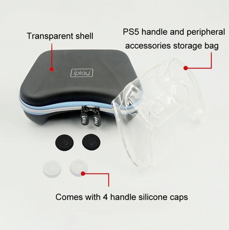 iPlay HBP-283 Gamepad Protective Shell Storage Bag For PS5(Handbag + PC Transparent Cover) - free shipping - PMC TechLife - Order now!