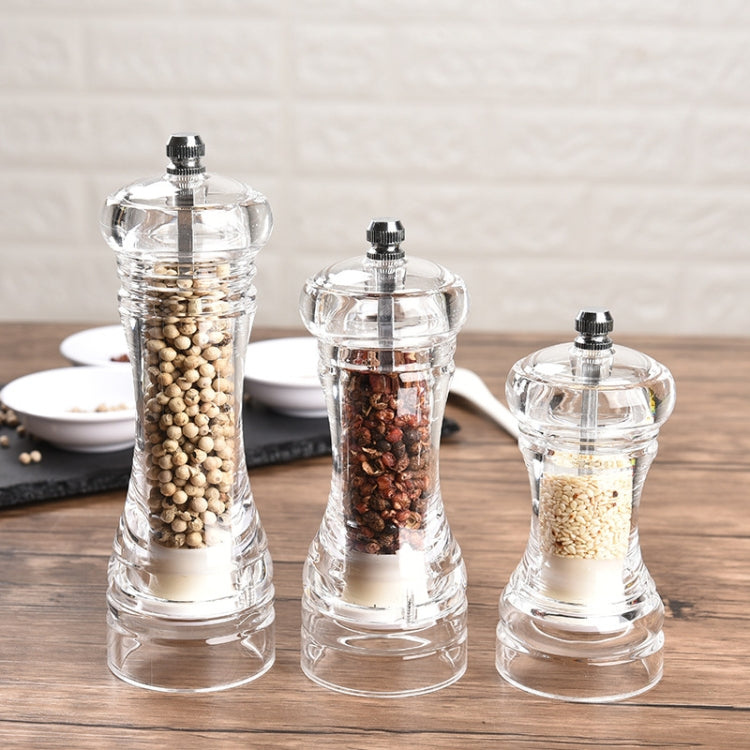 Acrylic Transparent Pepper Grinder Manual Pepper Grinder Ceramic Core Multi-Purpose Seasoning Bottle, Specification: 6 Inch - Stirrer & Squeezer by PMC TechLife | Online Shopping South Africa | PMC TechLife