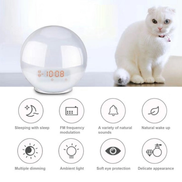 Alexa Voice-Activated Electronic Alarm Clock Sunrise Wake Up Night Light Support Smart APP Control, UK Plug(White) - Alarm Clocks by PMC TechLife | Online Shopping South Africa | PMC TechLife