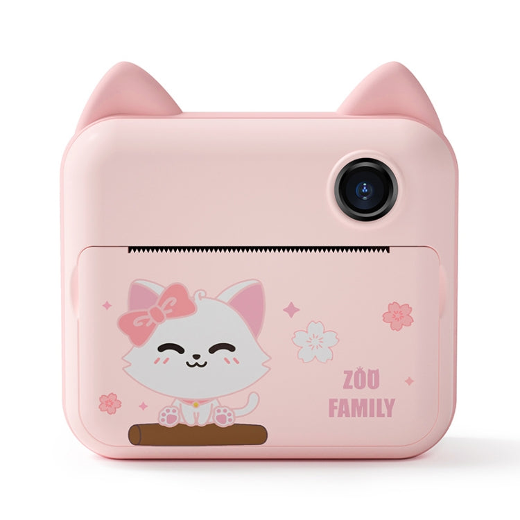P1 32GB Children Instant Camera 1200W Front And Rear Dual-Lens Mini Print Photographic Digital Camera Toy(Pink Cat) - Children Cameras by PMC TechLife | Online Shopping South Africa | PMC TechLife