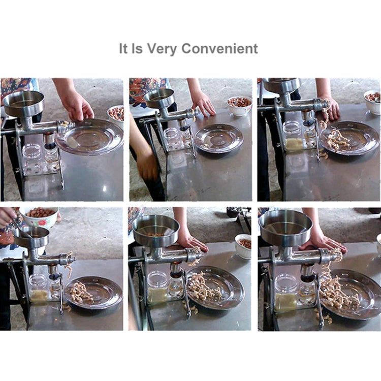 Manual Peanut Nuts Seeds Oil Press Expeller Oil Extractor Machine(Silver) - Stirrer & Squeezer by PMC TechLife | Online Shopping South Africa | PMC TechLife