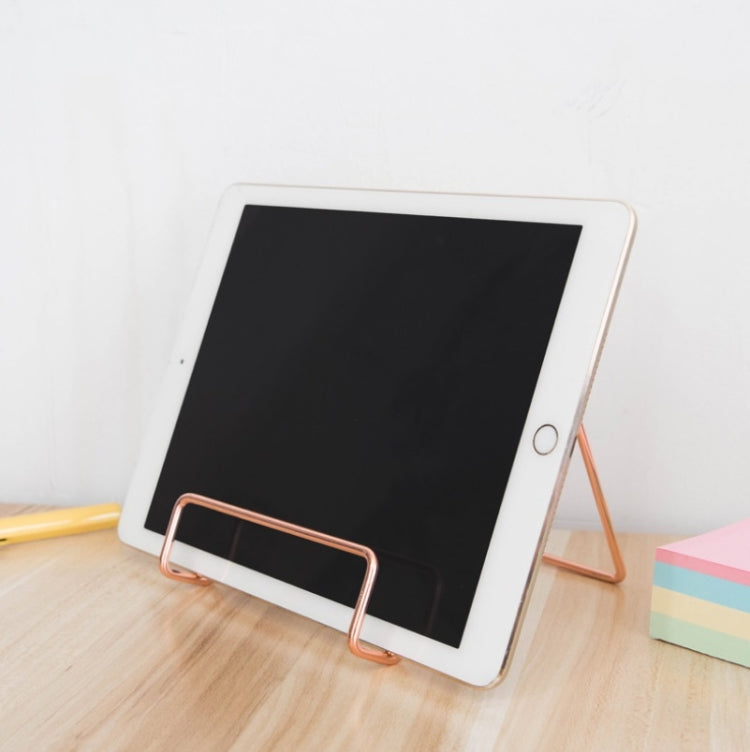 4 PCS Desktop Iron Art Plating Bracket for iPad / CD Display / Cookbook / Plate(Golden) - Desktop Holder by PMC TechLife | Online Shopping South Africa | PMC TechLife