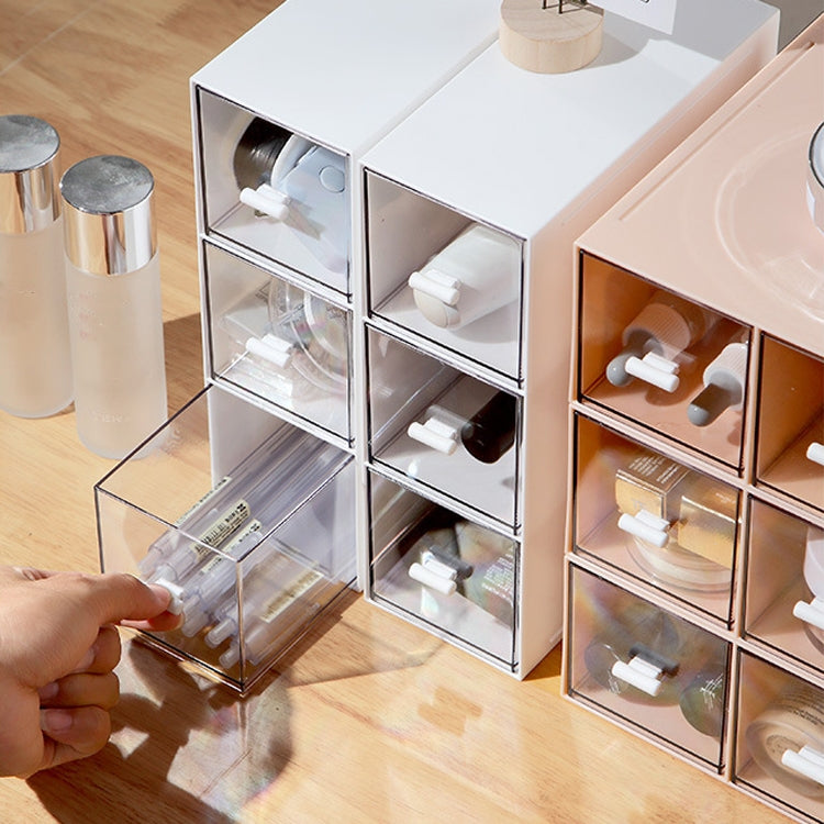 Desktop Drawer Storage Box Cosmetics Office Student Stationery Pen Dormitory Three Grid Desk Rack(Glacier Blue) - Storage Boxes by PMC TechLife | Online Shopping South Africa | PMC TechLife