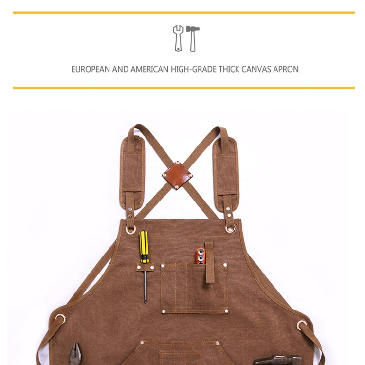 Canvas Apron Barber Roasting Cafe Gardening Woodworking Men And Women Canvas Work Clothes, Specification: For Children 47cm(Gray) - Aprons & Caps by PMC TechLife | Online Shopping South Africa | PMC TechLife