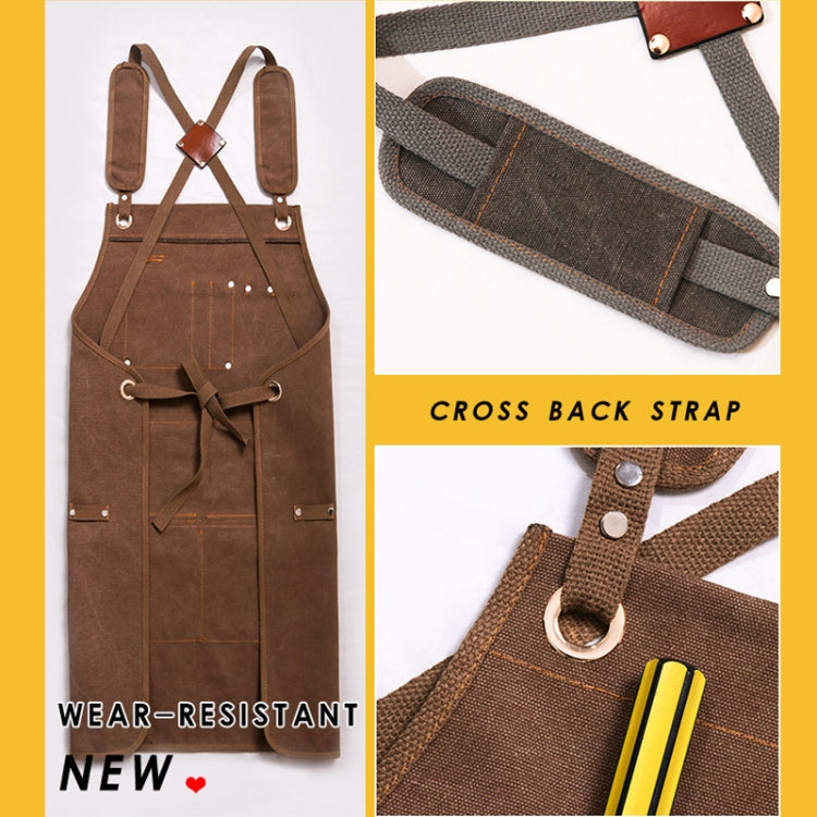 Canvas Apron Barber Roasting Cafe Gardening Woodworking Men And Women Canvas Work Clothes, Specification: For Children 47cm(Gray) - Aprons & Caps by PMC TechLife | Online Shopping South Africa | PMC TechLife
