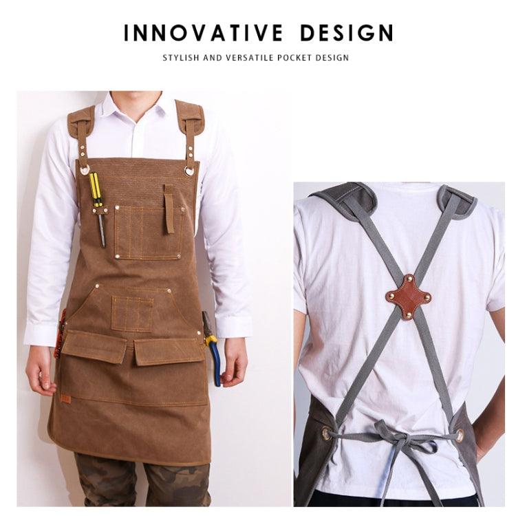 Canvas Apron Barber Roasting Cafe Gardening Woodworking Men And Women Canvas Work Clothes, Specification: For Children 47cm(Yellow) - Aprons & Caps by PMC TechLife | Online Shopping South Africa | PMC TechLife