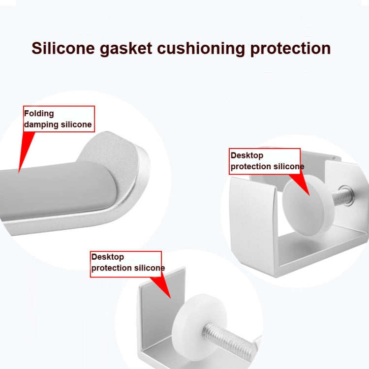 Universal Metal Headphone Double Bracket Headphone Hanger Desktop Lock Clip Headphone Display Shelf(Silver) - Anti-lost & Holder by PMC TechLife | Online Shopping South Africa | PMC TechLife | Buy Now Pay Later Mobicred