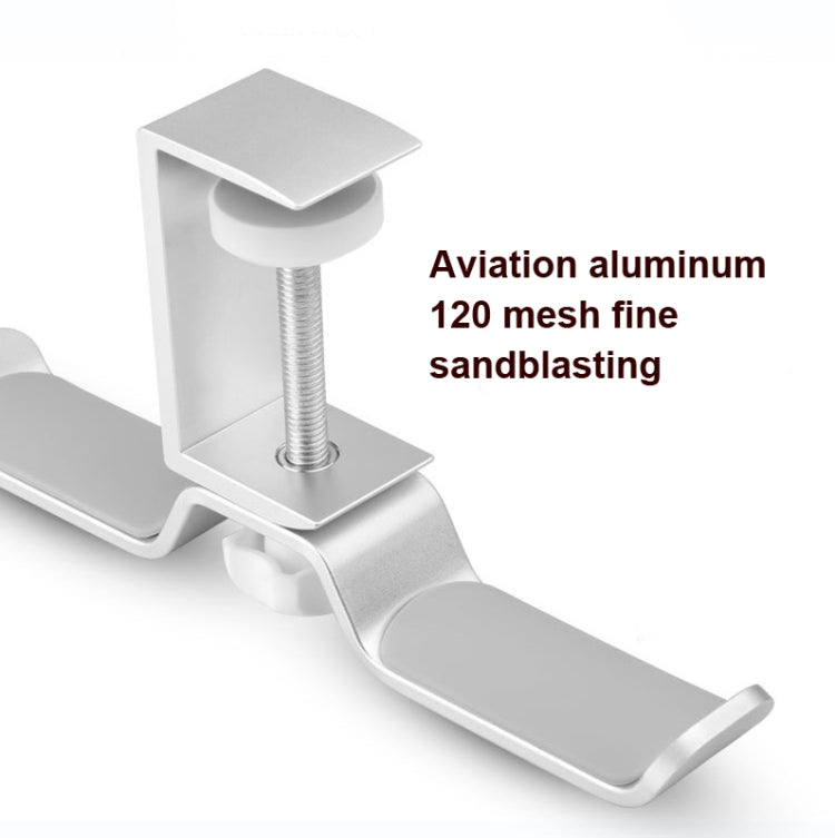 Universal Metal Headphone Double Bracket Headphone Hanger Desktop Lock Clip Headphone Display Shelf(Black) - Anti-lost & Holder by PMC TechLife | Online Shopping South Africa | PMC TechLife