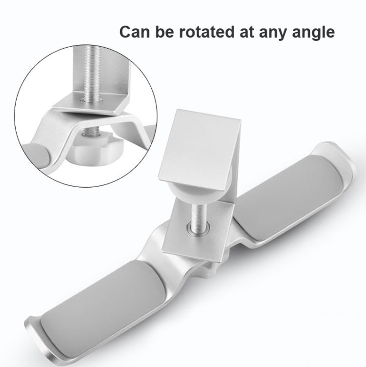Universal Metal Headphone Double Bracket Headphone Hanger Desktop Lock Clip Headphone Display Shelf(Silver) - Anti-lost & Holder by PMC TechLife | Online Shopping South Africa | PMC TechLife | Buy Now Pay Later Mobicred