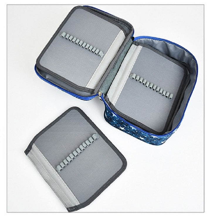 Large-Capacity Frosted Pencil Case Zipper Pencil Case(Green Geometry) - File Folder by PMC TechLife | Online Shopping South Africa | PMC TechLife