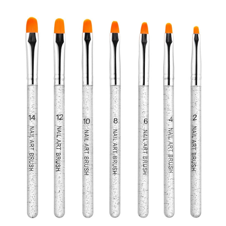 2 Sets 7 In 1 Phototherapy Pen Round Head Line Pen Transparent Rod Painted Pen Drawing Pen Nail Art Brush Tool(Silver Power) - free shipping - PMC TechLife - Order now!