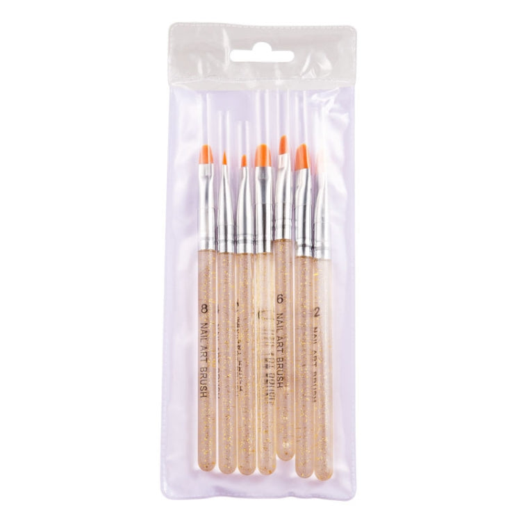 2 Sets 7 In 1 Phototherapy Pen Round Head Line Pen Transparent Rod Painted Pen Drawing Pen Nail Art Brush Tool(Silver Power) - free shipping - PMC TechLife - Order now!